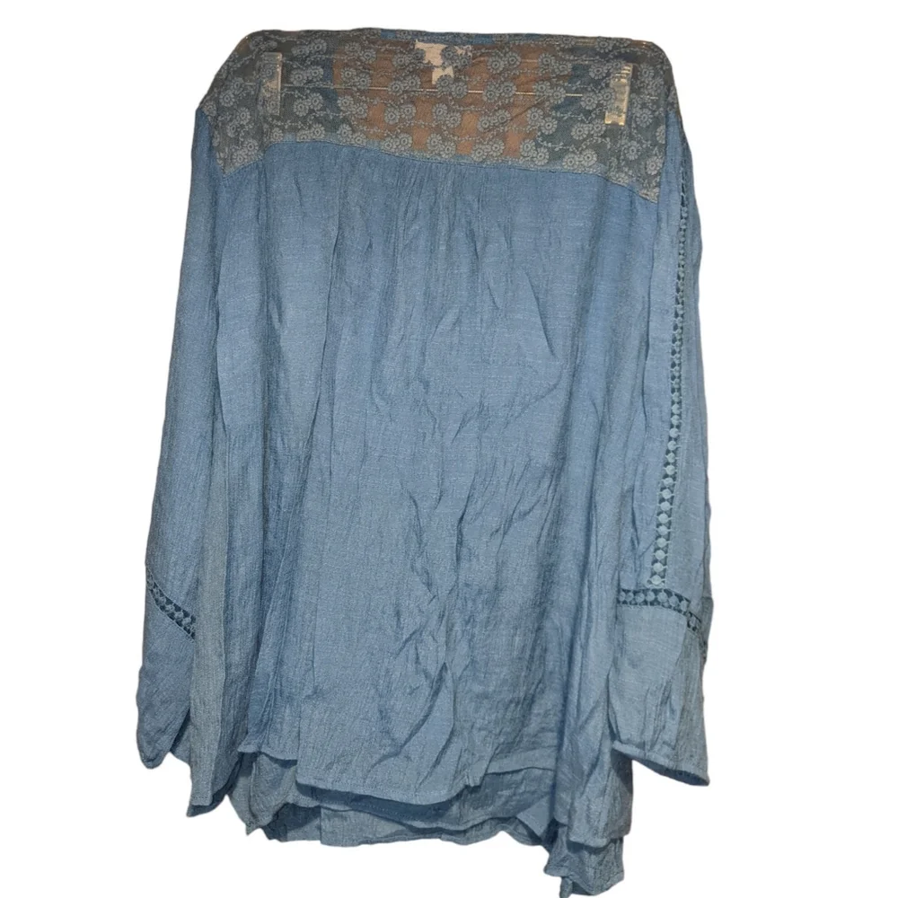 Style & Company Blue Boho Blouse Size XL - Picture 3 of 7